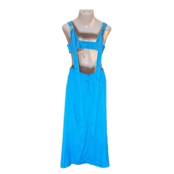 TOPSHOP Fabulous Turquoise Midi Halter Dress Size 10 NWT! - Picture 4 of 7